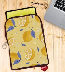 BK Gift Limon Tasarımlı Taşınabilir Koruyucu Tablet Kılıfı & Organizer Çanta - Bordo-1
