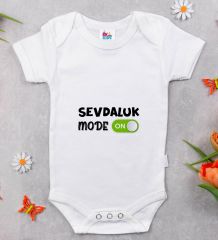 BK Kids Sevdaluk Mode Tasarımlı Beyaz Bebek Body Zıbın-1