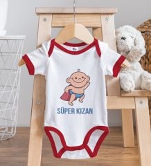 BK Kids Süper Kızan Tasarımlı Kırmızı Bebek Body Zıbın-1