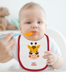 BK Kids Super Hero Tasarımlı Kırmızı Bebek Mama Önlüğü-1