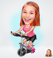 Kişiye Özel Kadın Fitness Sporcusu Tasarımlı Dijital Karikatür-1