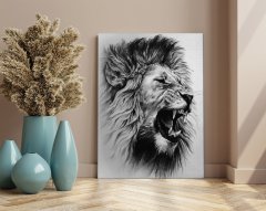 BK Home Lion Tasarımlı Kanvas Tablo 70x100cm-1