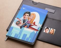 Bk Gift Kişiye Özel Sevgililer Karikatürlü Beyaz Defter-11 , Arkadaşa Hediye , Sevgiliye Hediye