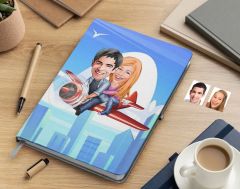 Bk Gift Kişiye Özel Sevgililer Karikatürlü Beyaz Defter-11 , Arkadaşa Hediye , Sevgiliye Hediye
