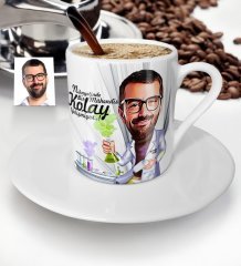 Kişiye Özel Bay Kimya Mühendisi Karikatür Türk Kahvesi Fincanı - 1