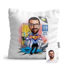 Kişiye Özel Doktor Karikatür Saten Yastık - 1