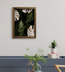 BK Gift Otel Odası Konseptli Doğal Masif Ahşap Çerçeveli Tablo 30x40cm-120