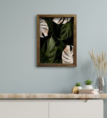 BK Gift Otel Odası Konseptli Doğal Masif Ahşap Çerçeveli Tablo 30x40cm-120