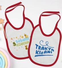 BK Kids Kızan Tasarımlı 2’li Kırmızı Mama Önlüğü-1