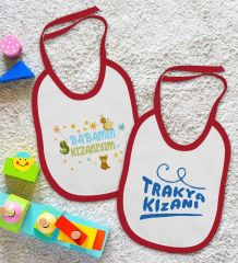 BK Kids Kızan Tasarımlı 2’li Kırmızı Mama Önlüğü-1