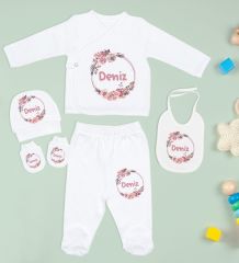 BK Kids Kişiye Özel Beyaz Hastane Çıkışı, Pembe Bebek Anı Defteri, Yeni Doğan Bebek Giyim Hediyesi, 9 Parça Bebek Hediye Seti-3