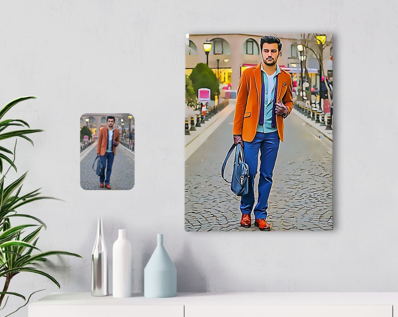 Kişiye Özel Tam Boy Erkek Karikatürlü Kanvas Tablo 30x50cm-1
