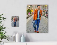 Kişiye Özel Tam Boy Erkek Karikatürlü Kanvas Tablo 30x50cm-1