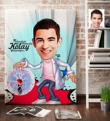 Kişiye Özel Bay Elektrik Mühendisi Karikatür Kanvas Tablo (70 x 100 cm.) 1