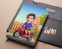 Bk Gift Kişiye Özel Sevgililer Karikatürlü Beyaz Defter-10 , Arkadaşa Hediye , Sevgiliye Hediye