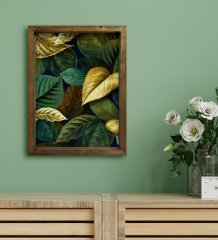 BK Gift Otel Odası Konseptli Doğal Masif Ahşap Çerçeveli Tablo 30x40cm-119