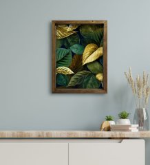 BK Gift Otel Odası Konseptli Doğal Masif Ahşap Çerçeveli Tablo 30x40cm-119