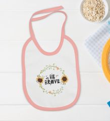BK Kids Be Brave Tasarımlı Pembe Bebek Body Zıbın ve Mama Önlüğü Hediye Seti-2