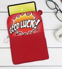 BK Gift Pop Art Tasarımlı Taşınabilir Koruyucu Tablet Kılıfı & Organizer Çanta - Kırmızı-15