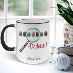 Kişiye Özel Mesleki Dedektif Siyah Kupa Bardak - 001