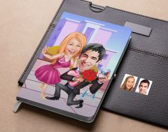 Bk Gift Kişiye Özel Sevgililer Karikatürlü Beyaz Defter-9 , Arkadaşa Hediye , Sevgiliye Hediye
