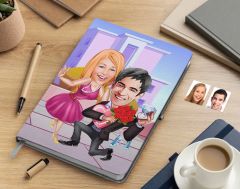 Bk Gift Kişiye Özel Sevgililer Karikatürlü Beyaz Defter-9 , Arkadaşa Hediye , Sevgiliye Hediye