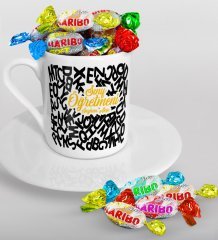 Kişiye Özel Sınıf Öğretmeni Türk Kahvesi Fincanı ve Haribo Şeker Hediye Seti-13