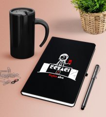 Kişiye Özel Eczacı Siyah Defter Kalem Termos Mug Seti-5