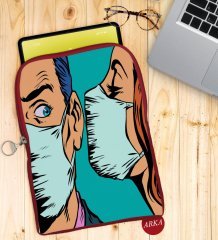 BK Gift Pop Art Tasarımlı Taşınabilir Koruyucu Tablet Kılıfı & Organizer Çanta - Kırmızı-14
