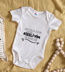 BK Kids Rizeliyim Tasarımlı Beyaz Bebek Body Zıbın-1
