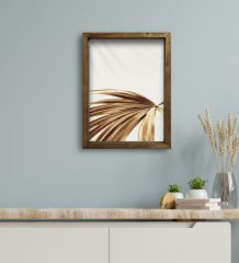 BK Gift Otel Odası Konseptli Doğal Masif Ahşap Çerçeveli Tablo 30x40cm-117