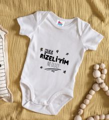 BK Kids Rizeliyim Ne Oldi Tasarımlı Beyaz Bebek Body Zıbın-1