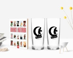 Kişiye Özel Renkli Baskılı Atatürk Temalı İkili Rakı Bardağı ve Rakı Cep Kitabı Hediye Seti-32