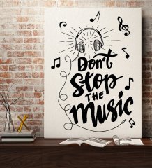 BK Gift Don't Stop The Music Tasarımlı Kanvas Tablo 70x100cm-1