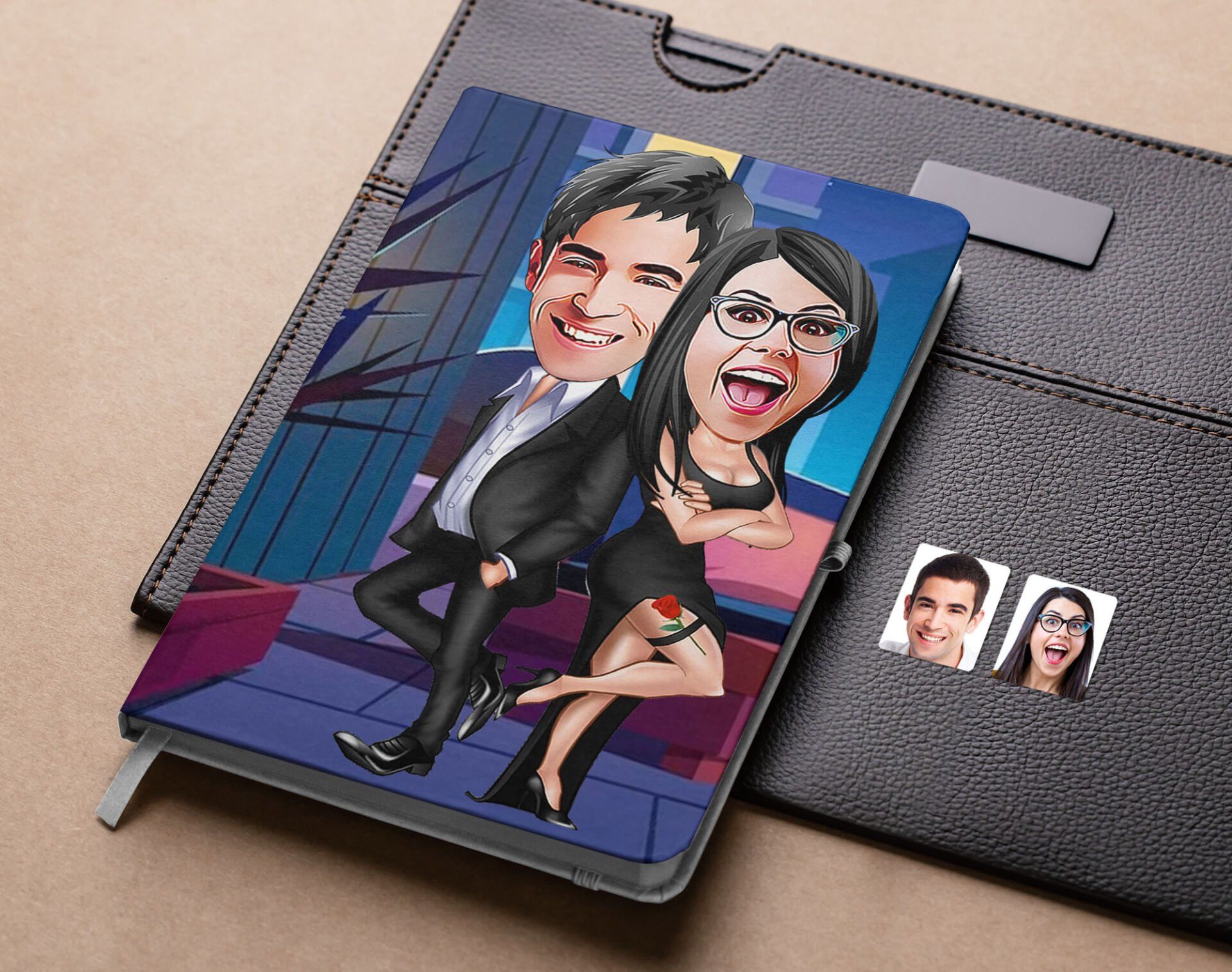 Bk Gift Kişiye Özel Sevgililer Karikatürlü Beyaz Defter-6 , Arkadaşa Hediye , Sevgiliye Hediye