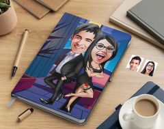 Bk Gift Kişiye Özel Sevgililer Karikatürlü Beyaz Defter-6 , Arkadaşa Hediye , Sevgiliye Hediye