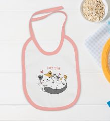 BK Kids Love You Tasarımlı Pembe Bebek Body Zıbın ve Mama Önlüğü Hediye Seti-1