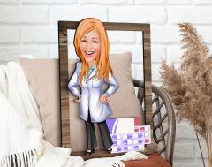 BK Gift Kişiye Özel Kadın Eczacı Karikatürlü 3D Ahşap Tablo, Sevgiliye Hediye, Arkadaşa Hediye, Yıl Dönümü Hediyesi, Doğum Günü Hediyesi-3