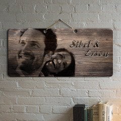 Kişiye Özel Fotoğraflı Ahşap Duvar Levhası - 2