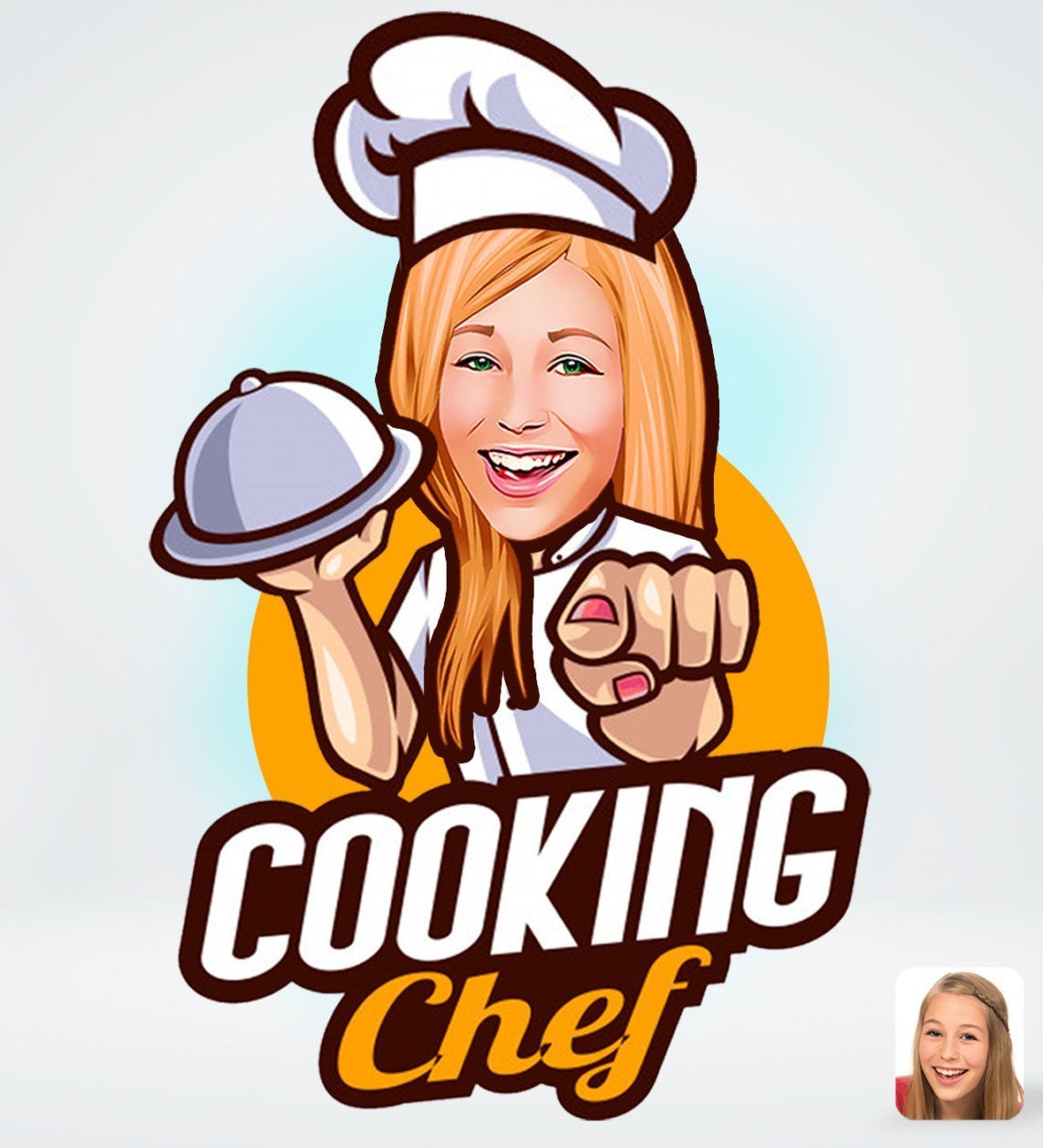 Kişiye Özel Kadın Chef Tasarımlı Dijital Karikatür-15