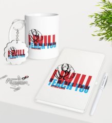 Kişiye Özel İngilizce Öğretmeni Kupa Anahtarlık Beyaz Defter Kalem Hediye Seti-11