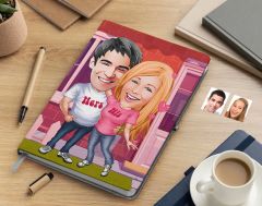 Bk Gift Kişiye Özel Sevgililer Karikatürlü Beyaz Defter-5 , Arkadaşa Hediye , Sevgiliye Hediye