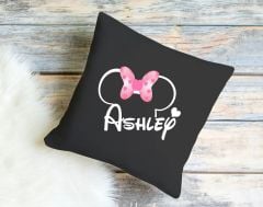BK Gift Kişiye Özel Disney Tasarımlı Premium Kumaş Siyah Kırlent Yastık, Ev Hediyesi, Ev Dekorasyonu, Dekoratif Hediye-2