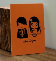 BK Gift Sevgiliye Özel İsimli Turuncu Defter ve Somon Cam Matara Hediye Seti-1, Sevgiliye Hediye, Sevgililer Günü, Yeni İş Hediyesi