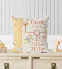 BK Gift Yeni Doğan Bebek Doğum Panosu Yastık - Model 8