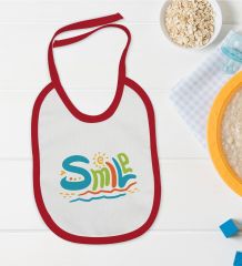 BK Kids Stay Groovy Tasarımlı Kırmızı Bebek Mama Önlüğü-1