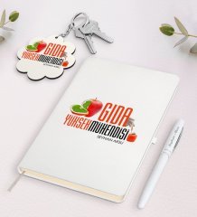 Kişiye Özel Gıda Yüksek Mühendisi Beyaz Defter Kalem Ve Anahtarlık Hediye Seti