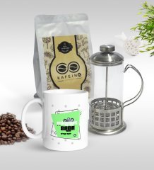 Kişiye Özel Mühendis Baba Tasarımlı Kupa & French Press & 250gr Filtre Kahve Hediye Seti-2