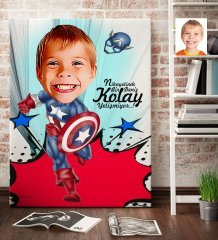 Kişiye Özel Erkek Çocuk Karikatür Kanvas Tablo (70 x 100 cm.) 2