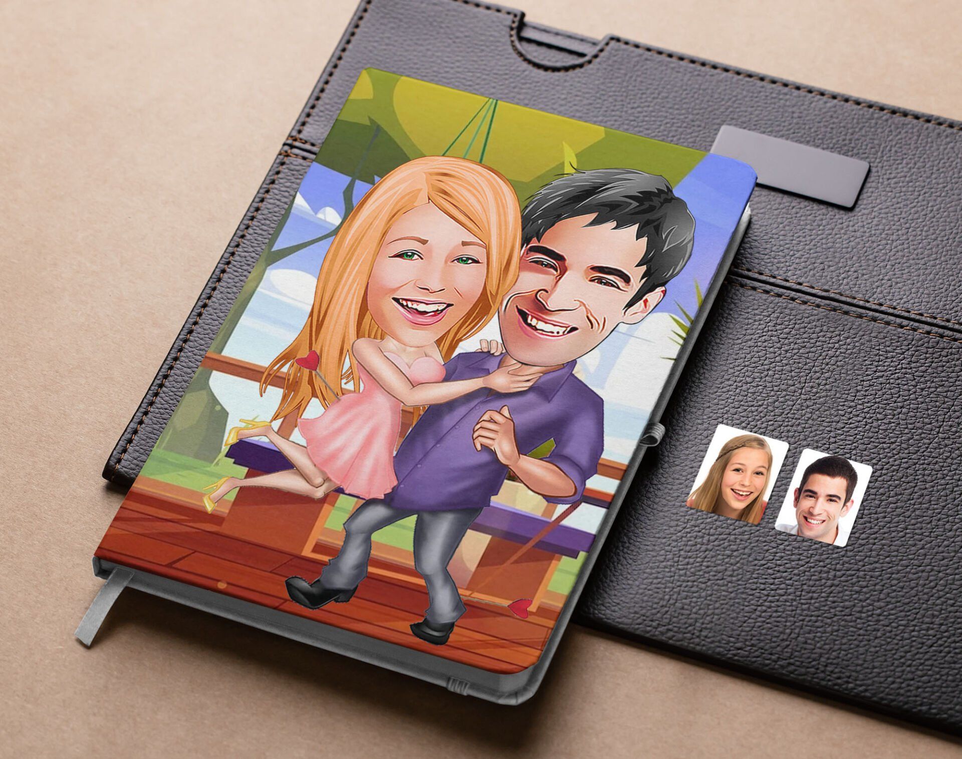Bk Gift Kişiye Özel Sevgililer Karikatürlü Beyaz Defter-3 , Arkadaşa Hediye , Sevgiliye Hediye